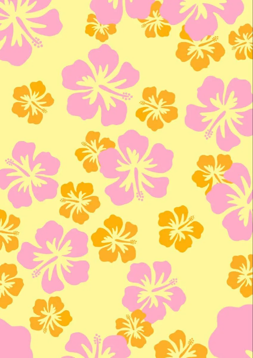 Download Tropical_ Hibiscus_ Pattern_ Yellow_ Wallpaper