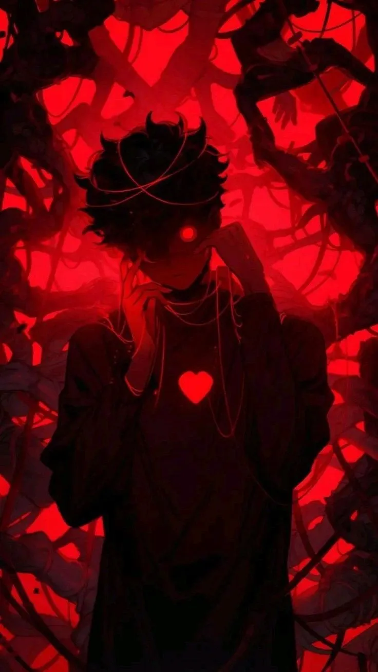 Red and black wallpaper anime. Dark red anime wallpaper, Scary boy wallpaper, Anime art dark