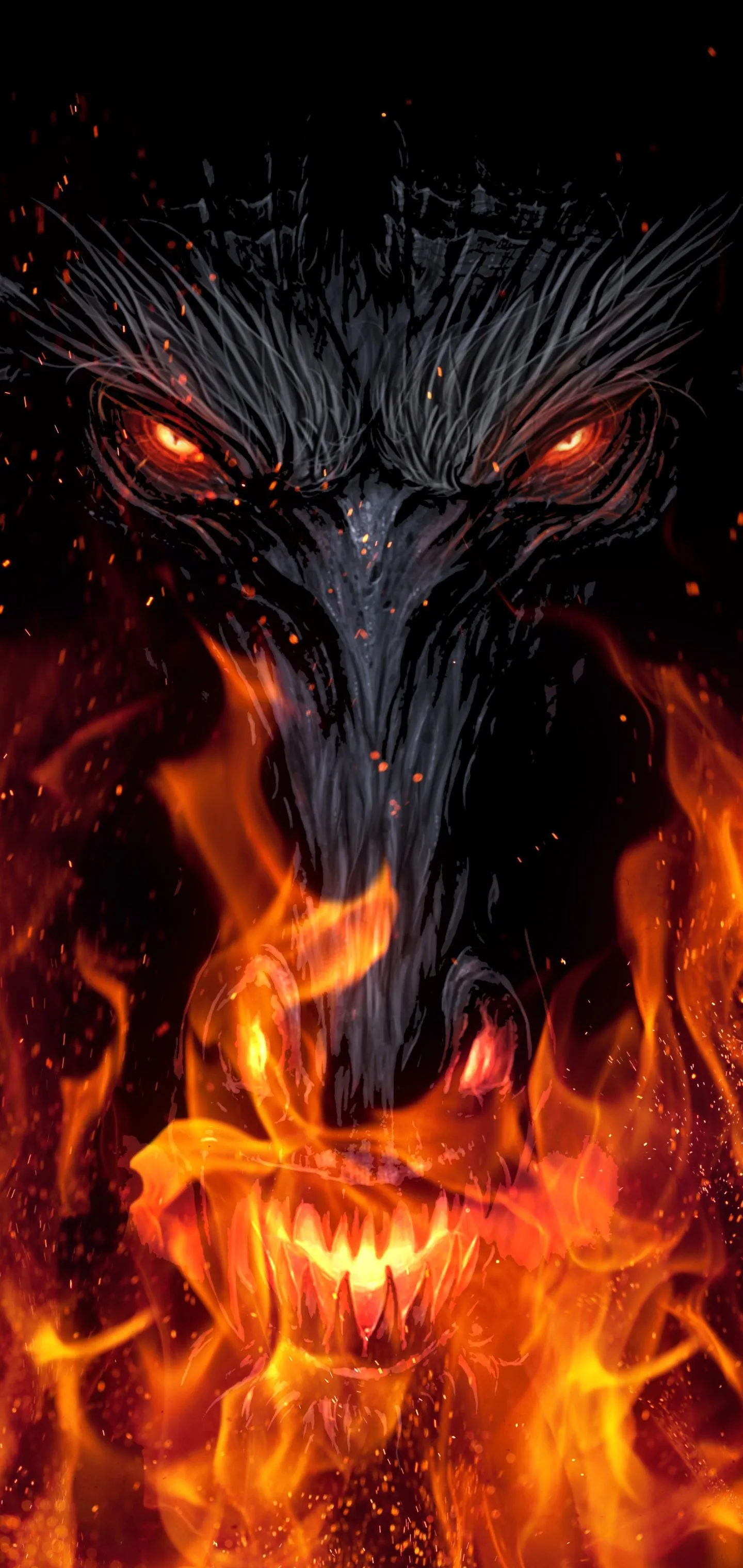 Phone wallpaper: Dark, Fire, Demon, Flame 1354133