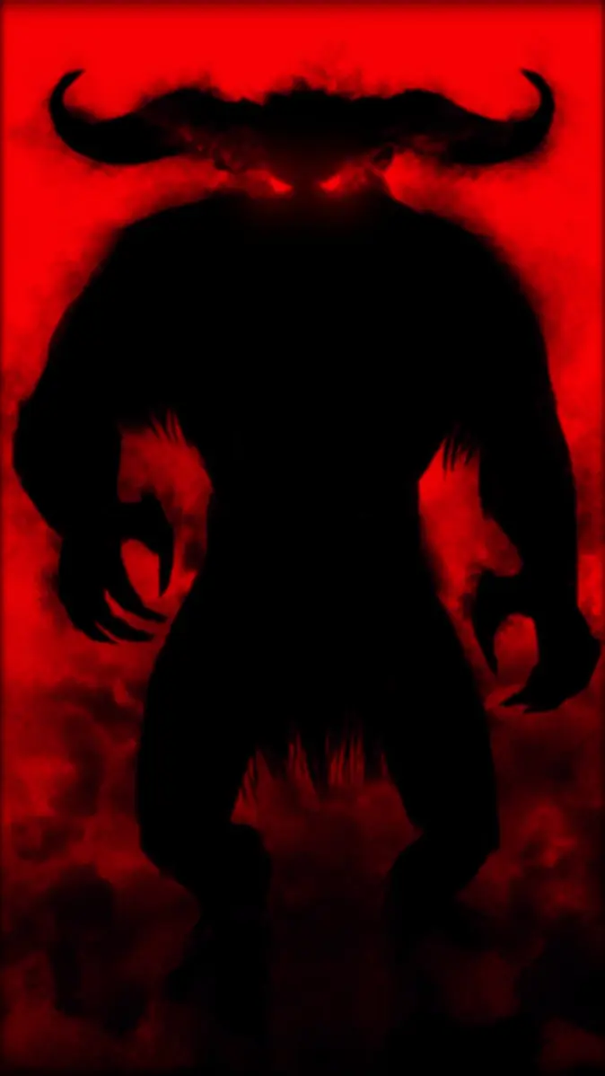 Red and black devil wallpaper