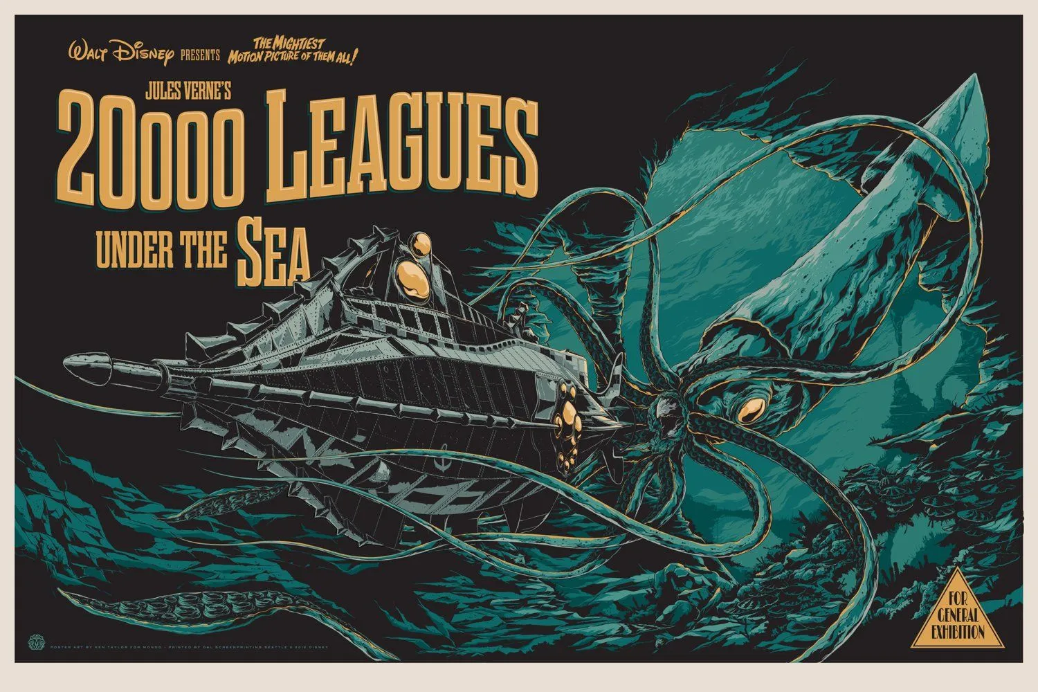 20,000 Leagues HD: Nautilus vs. Giant Squid Wallpaperx1000