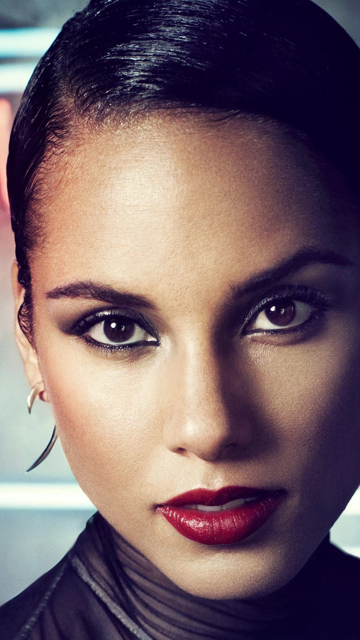 Alicia Keys Singer Songwriter Dark Celebrity iPhone 6 Wallpaper