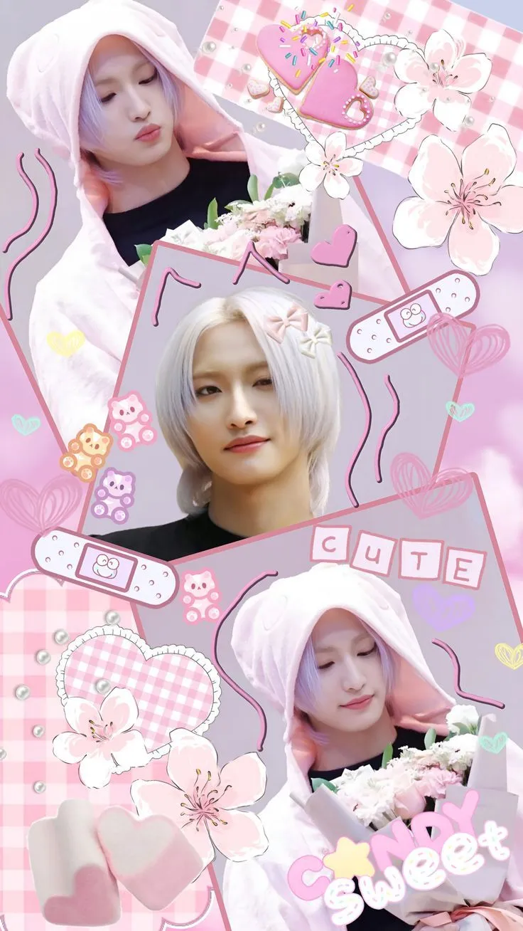 Pink Cute Aesthetic Seonghwa Wallpaper. K Pop Ateez Collage