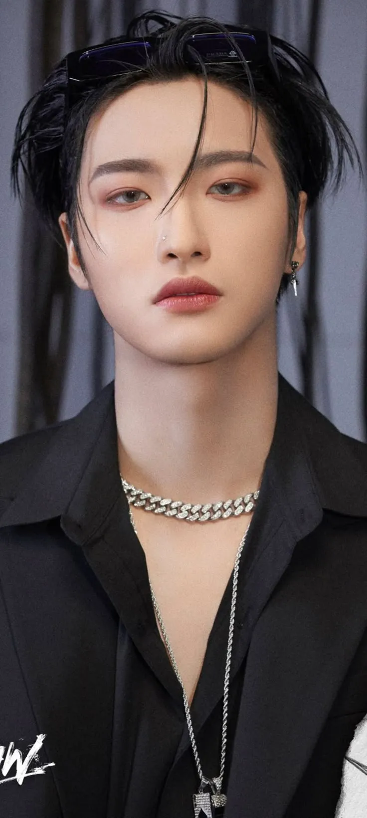 Black Hair Undercut. Ateez portrait, Park seong hwa wallpaper, Seonghwa ateez wallpaper