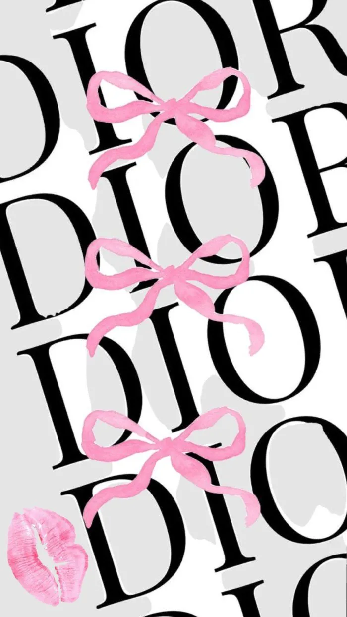 Dior Inspired Pink Bow Wallpaper for iPhone & iPad