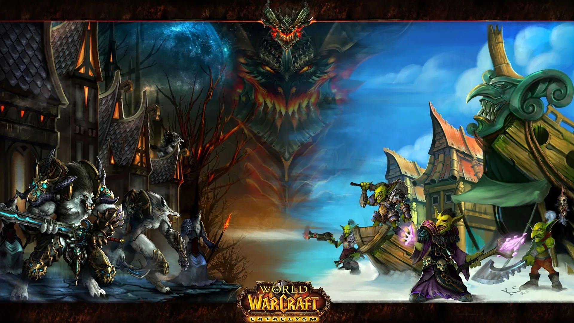 Wallpaper Goblin, Worgen, World of Warcraft: Cataclysm for mobile and desktop, section игры, resolution 1920x1080