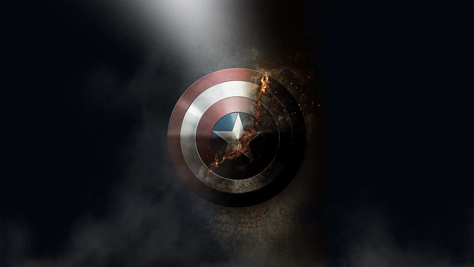 Captain America Shield's burning. Wallpaper made with Photo