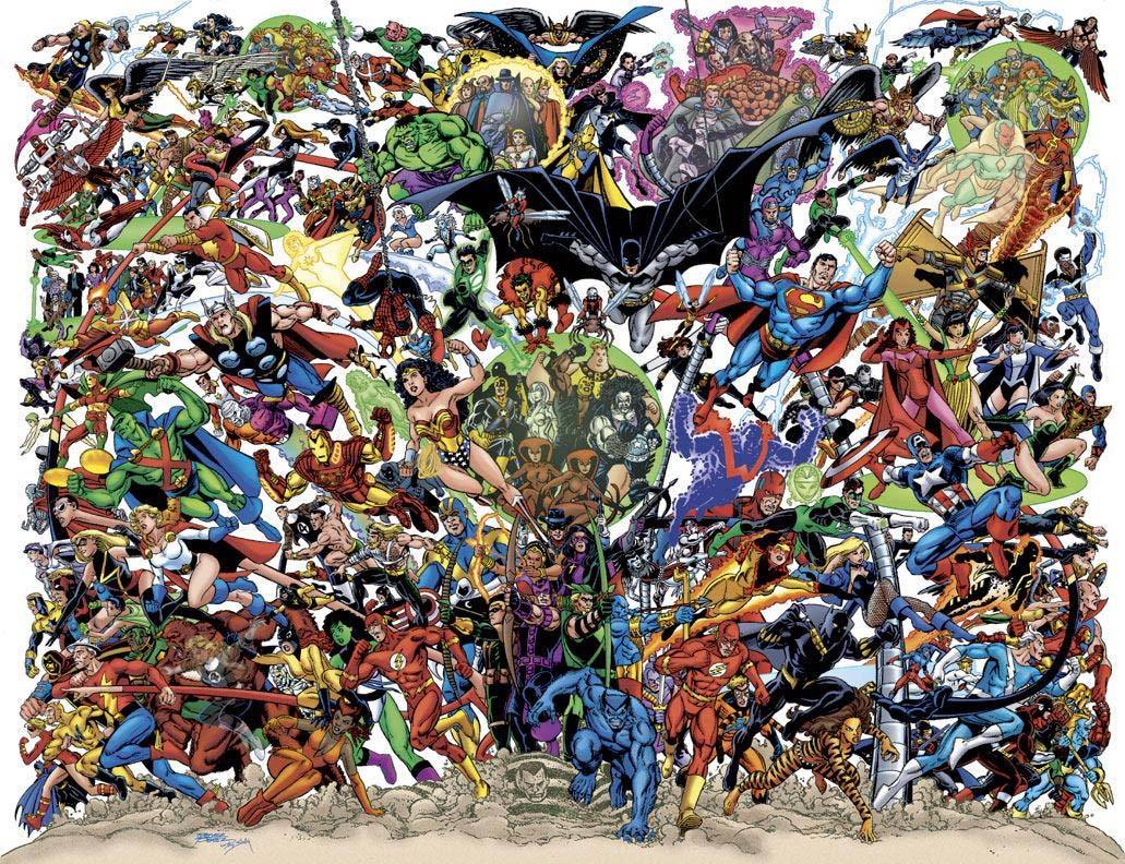 Marvel DC JLA Avengers Artwork By George Perez. Once Upon A Geek