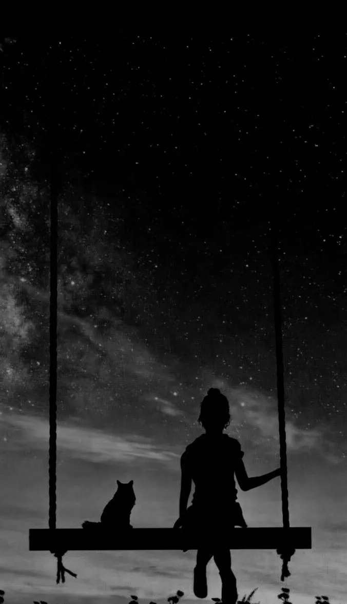 Dark silhouette scenery. Black silhouette wallpaper, Cat with moon wallpaper, Night sky