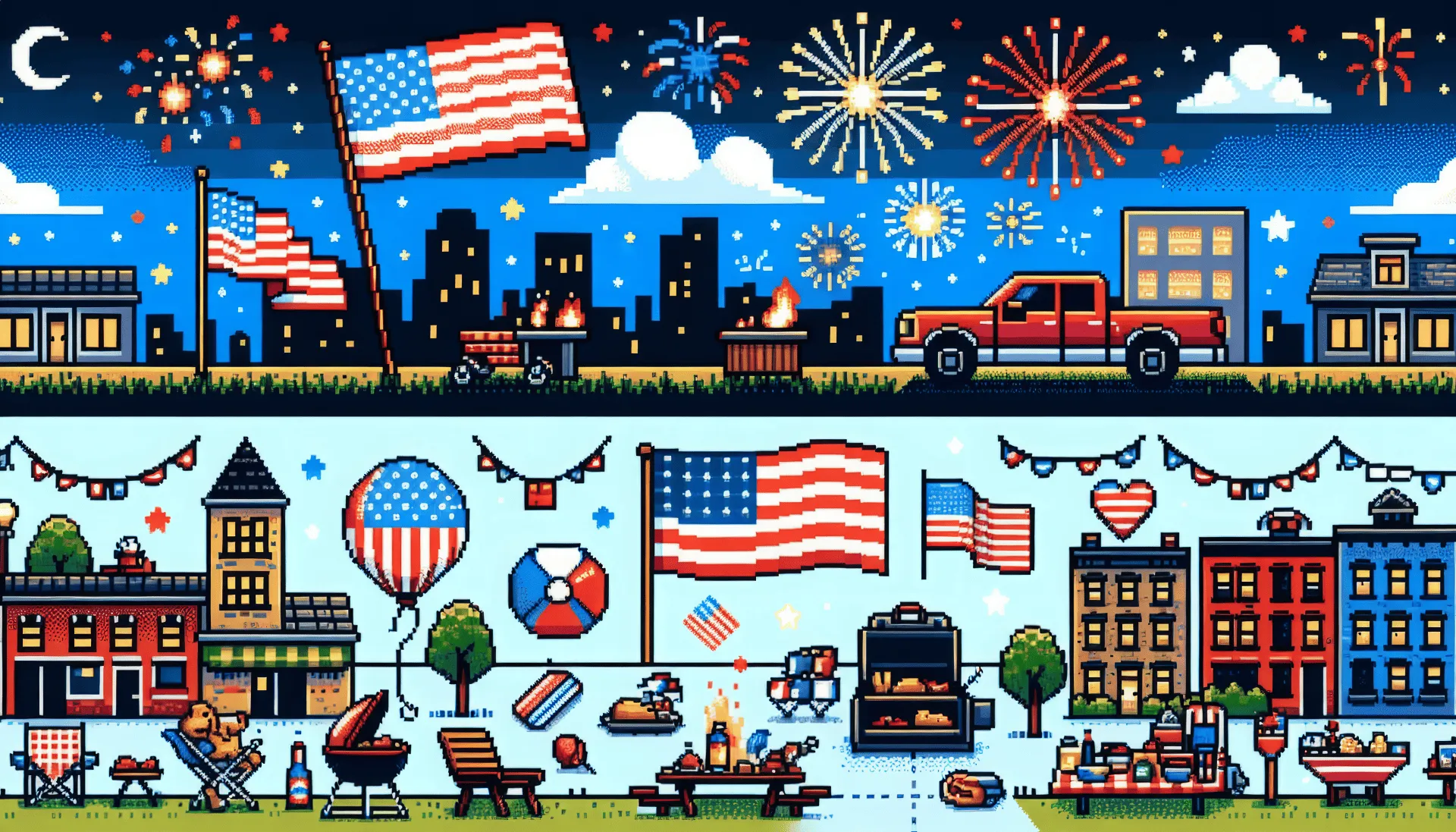 H1>4th of July Celebration HD Wallpaper City Fireworks Display
