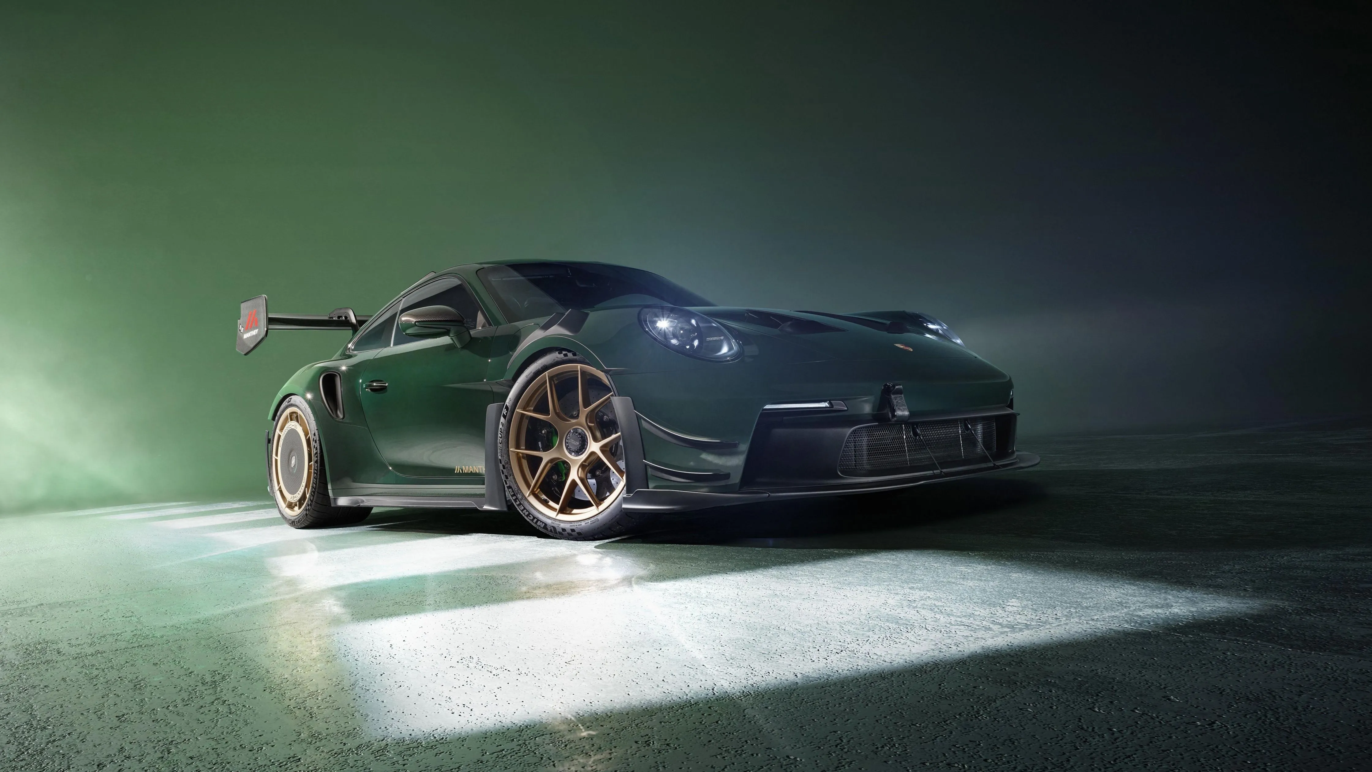 Porsche 911 GT3 RS Wallpaper 4K, Manthey Kit, 5K, Green aesthetic