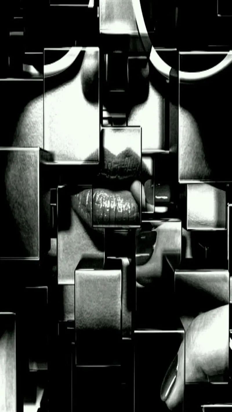 Multidimensional, black and white, classic, lips, woman, HD phone wallpaper