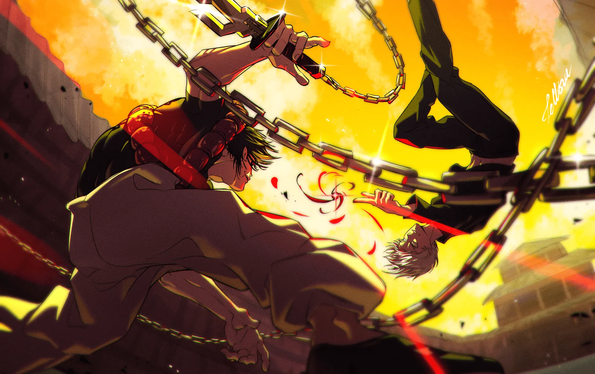 Jujutsu Kaisen 4K: Toji Fushiguro vs Satoru Gojo Epic Showdown Wallpaper