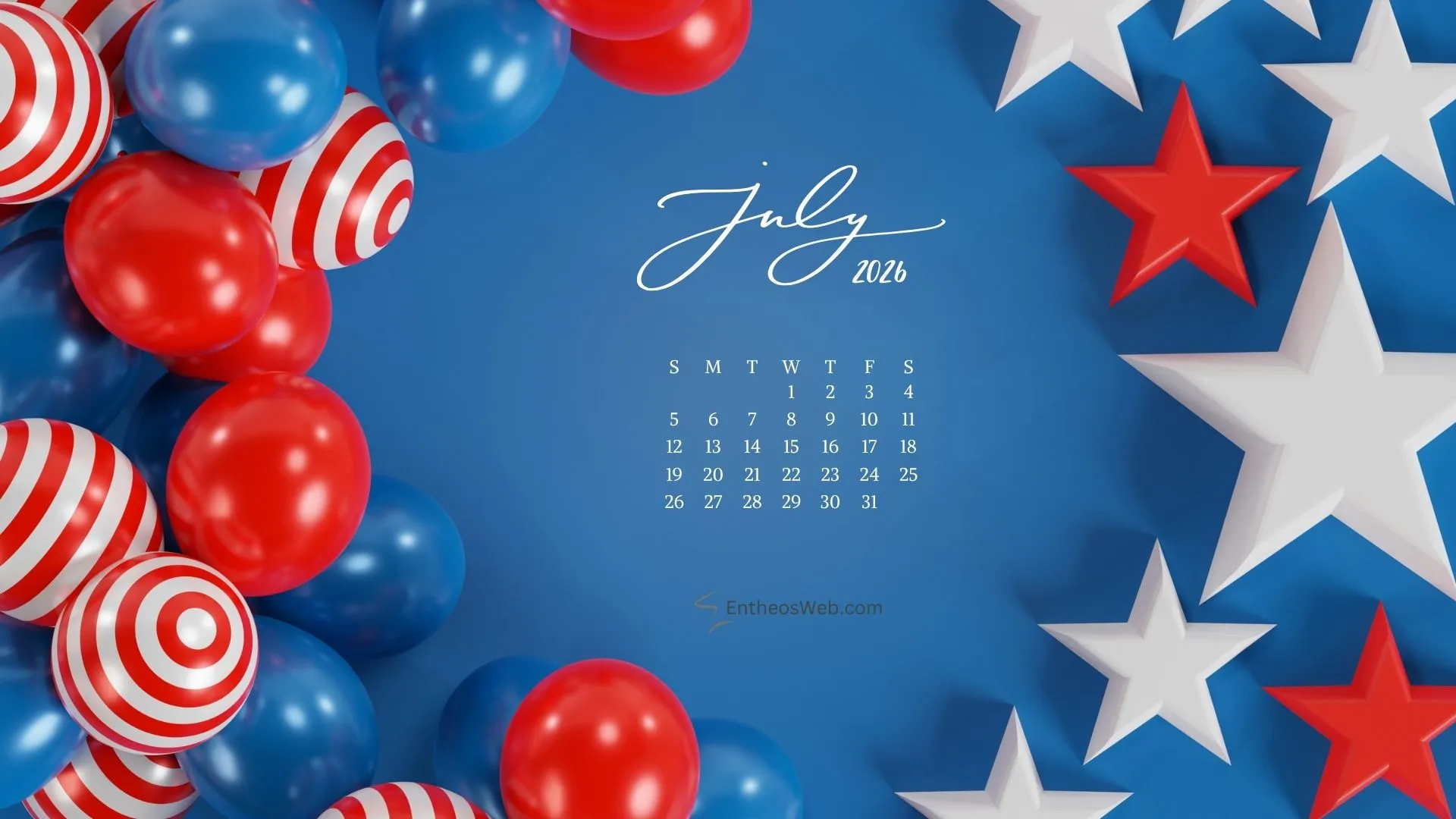 July 2026 Calendar Desktop & Laptop Wallpaper