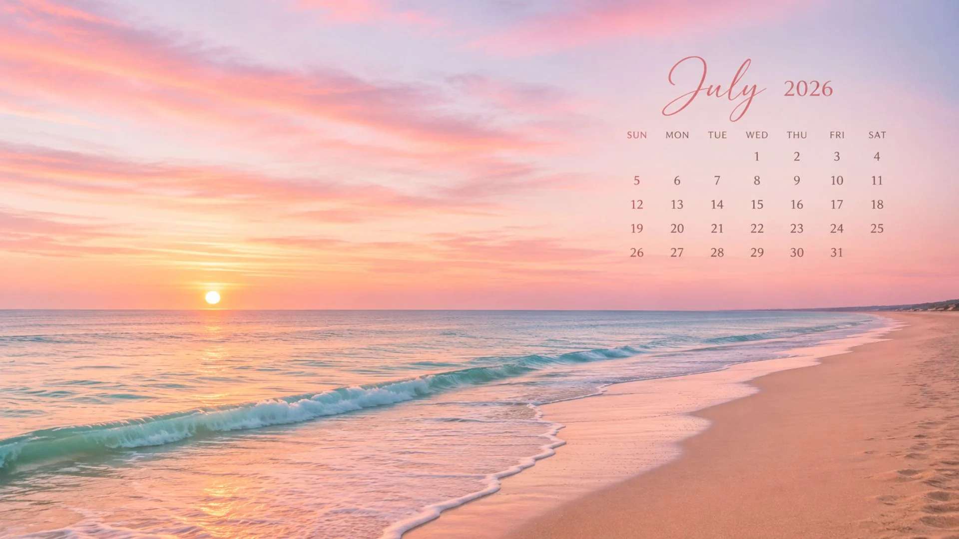 Free July 2026 Desktop Calendar Background (EASY DOWNLOAD)