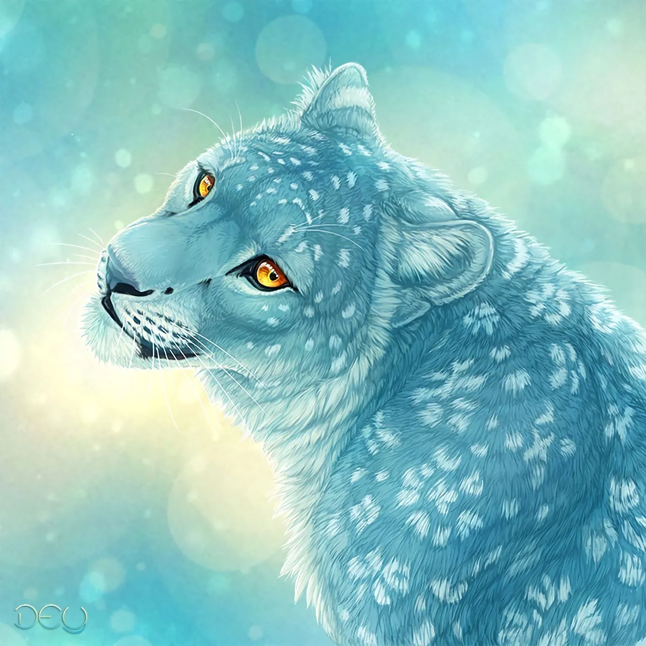 Download wallpaper 1280x1280 leopard, art, snow leopard ipad, ipad 2, ipad mini for parallax HD background