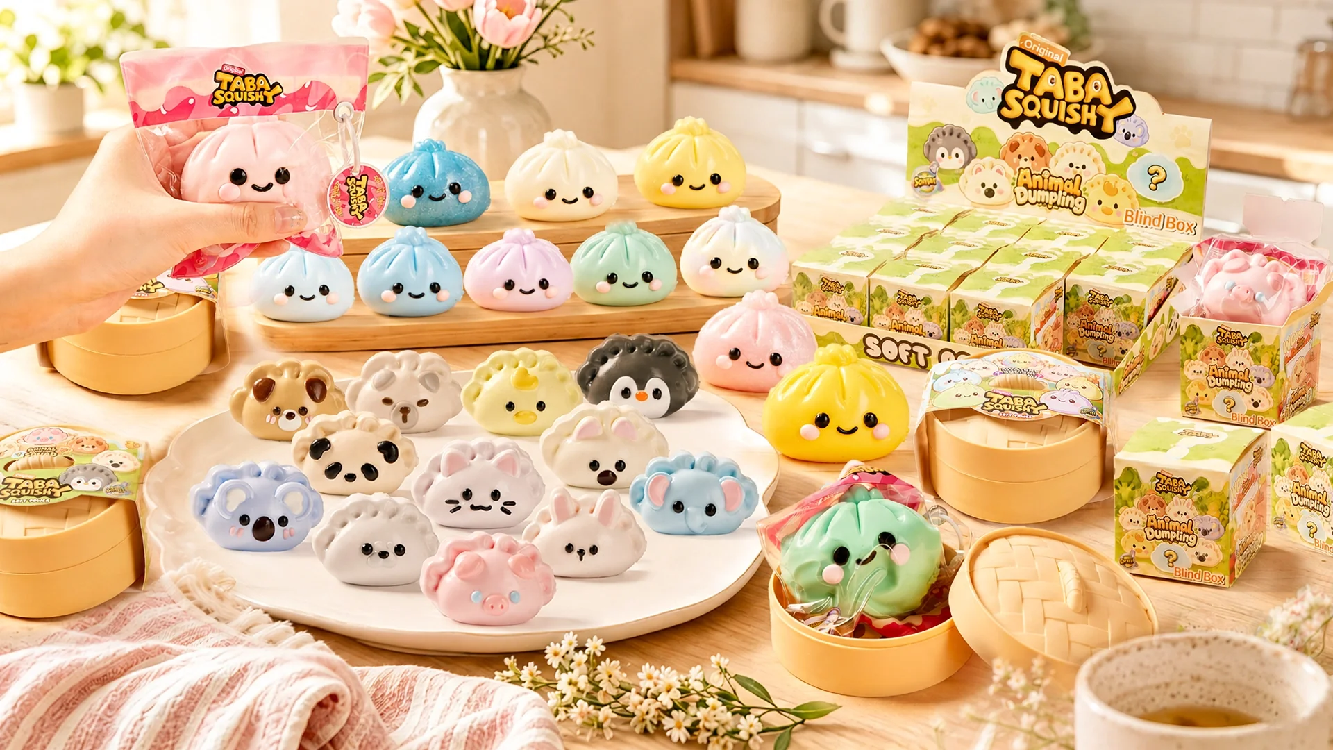 Kawaii Dumpling Squishy Toys. Bao & Gyoza Squeeze Collection