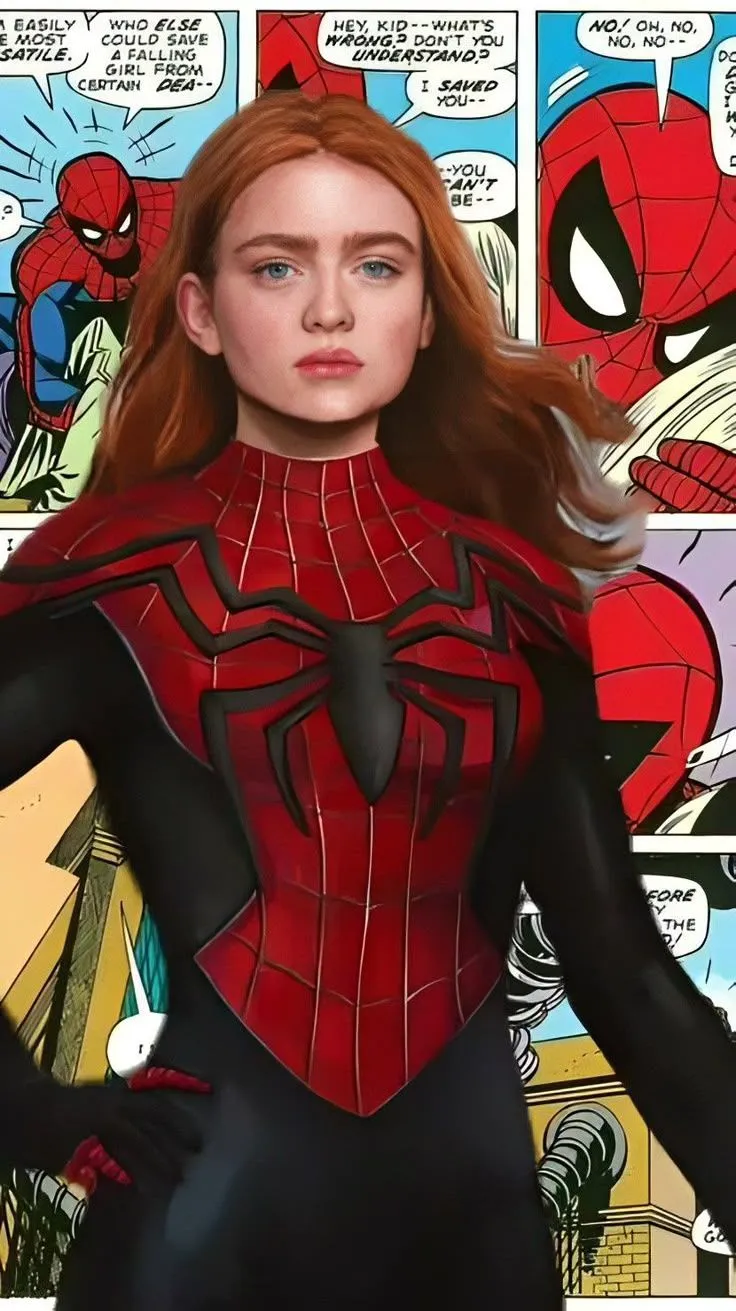 Sadie sink max. Brooke monk spider suit, Ginger spiderman, Spidergirls