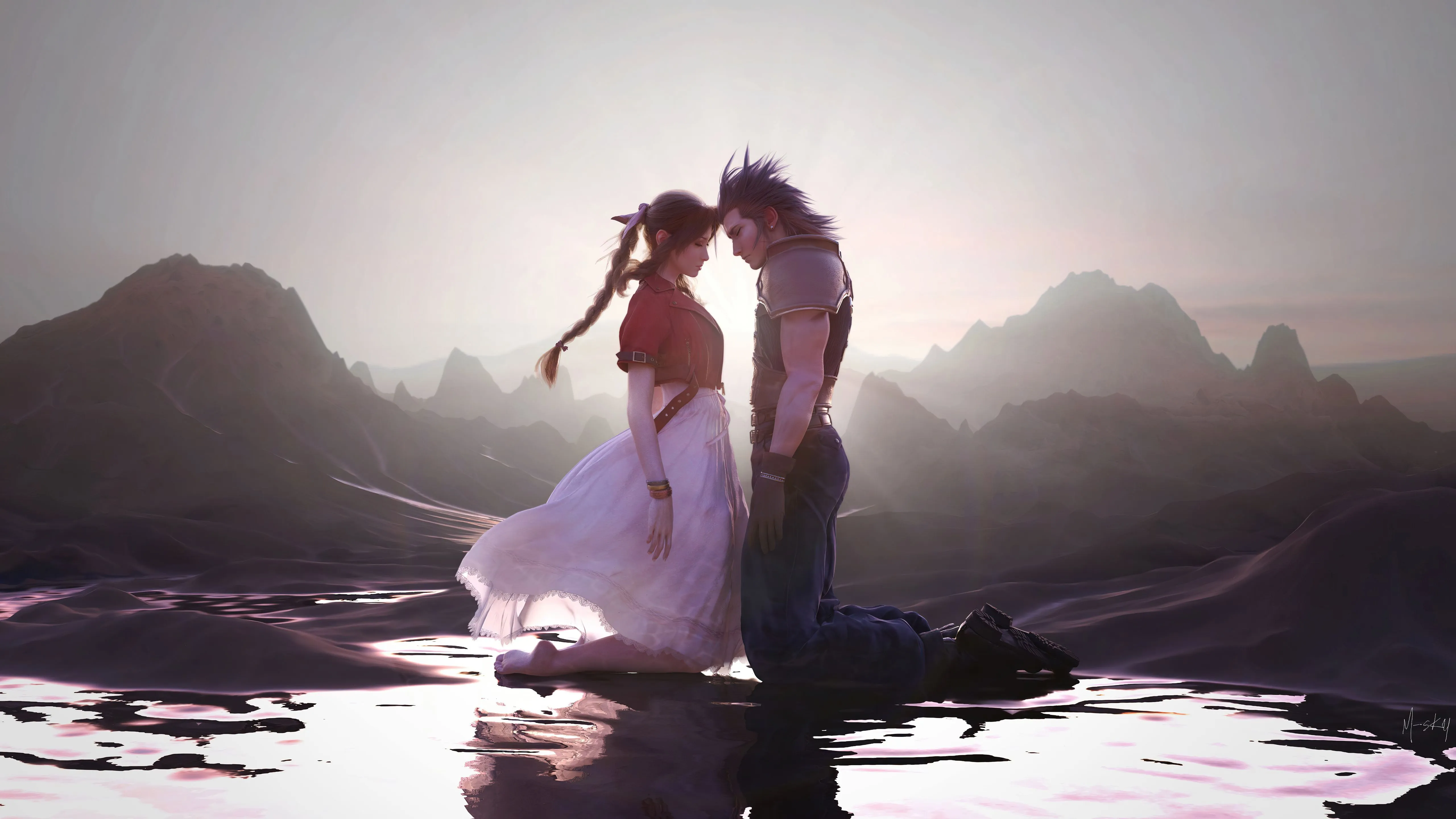 Aerith Gainsborough And Cloud Strife Final Fantasy Xv 5k Wallpaper, HD Games Wallpaper, 4k Wallpaper, Image, Background, Photos and Picture