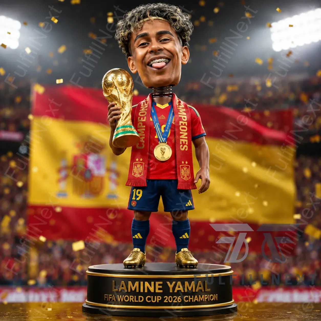 Spain Lamine Yamal FIFA World Cup 2026 Champion Bobblehead