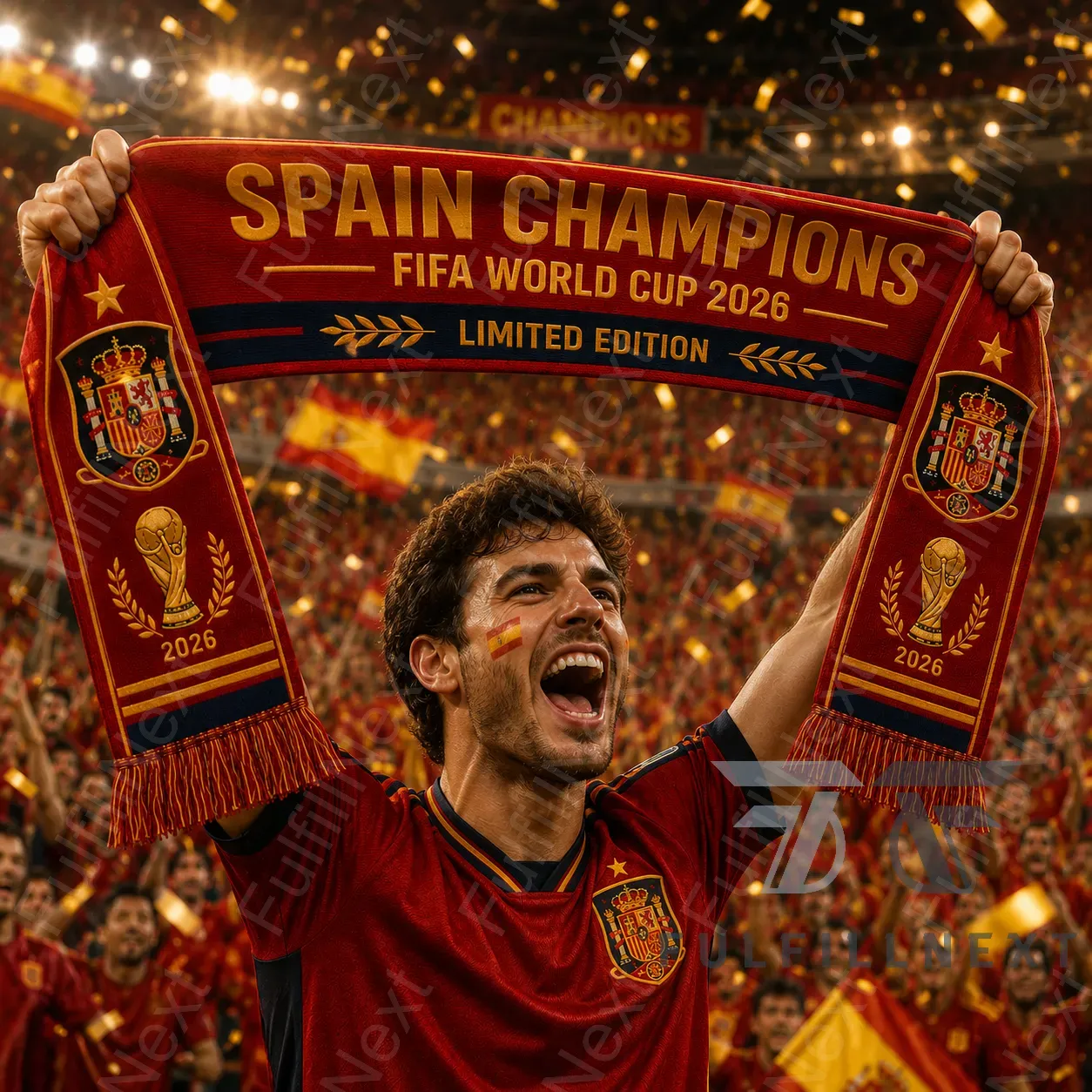 Spain FIFA World Cup 2026 Champions Commemorative Scarf