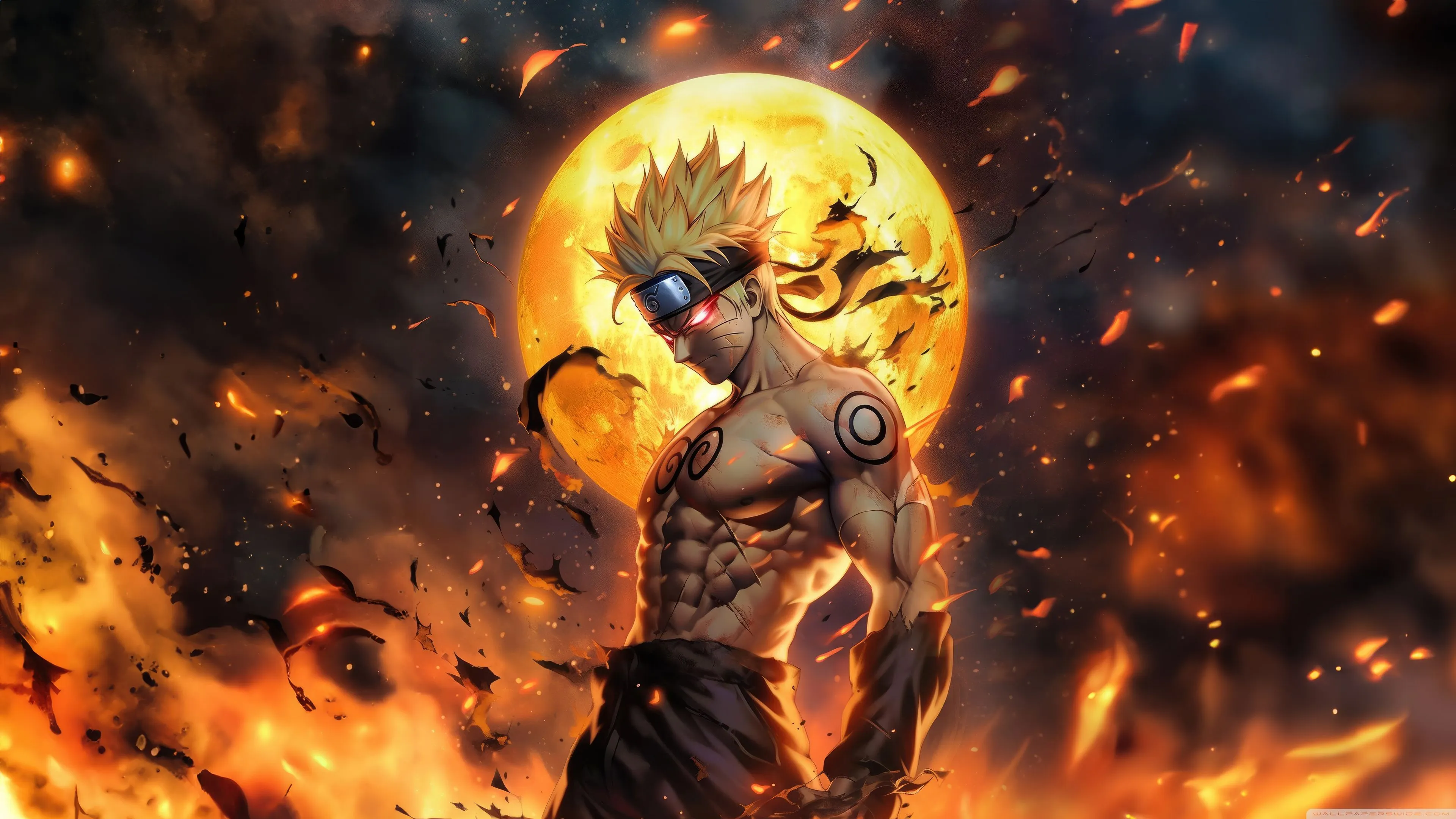 Dark Naruto, Full Moon 4K UHD Wallpaper for UltraHD Desktop and TV, Widescreen and UltraWide Display, Dual Monitor, Smartphone and Tablet Devices