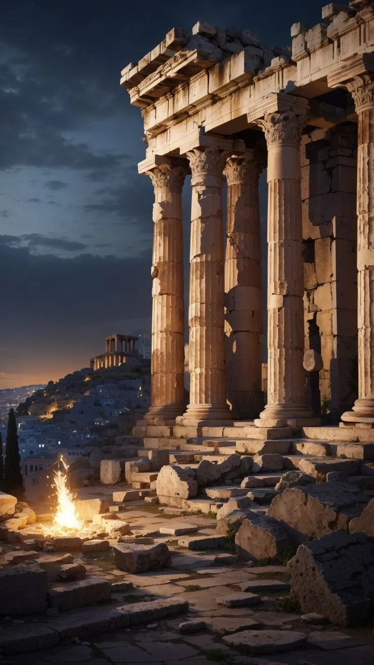 Ancient Greek Ruins: Echoes of Time Wallpaper