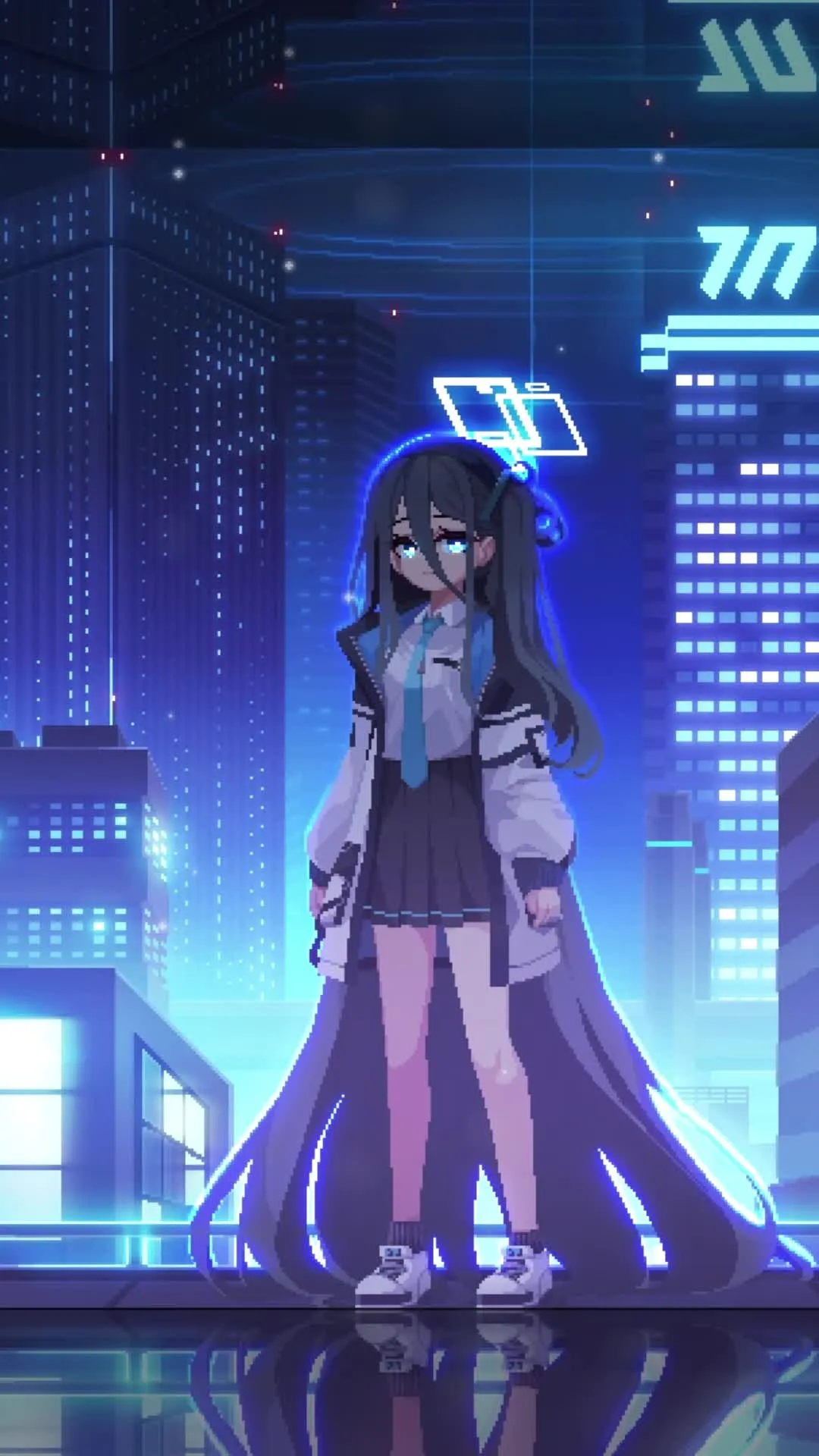 Blue Archive Aris Anime Pixel Live Wallpaper