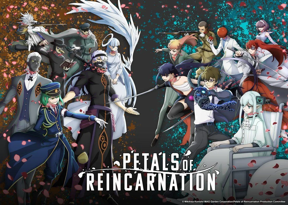 Petals of Reincarnation' New Official Anime Key Visual! This anime features reincarnated historical figures such as Einstein, Newton, and Hitler Premieres April 2nd on HiDive