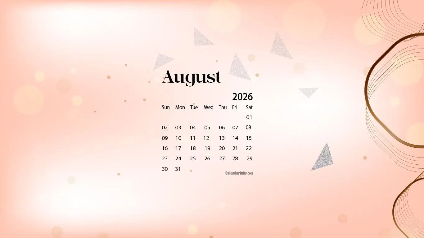 August 2026 Desktop Wallpaper Calendar