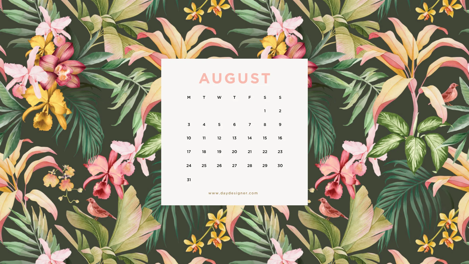 Free Digital Calendar Wallpaper