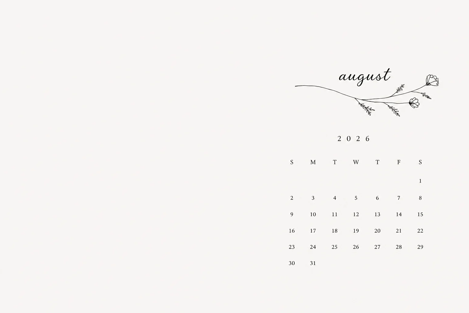 Free August 2026 Desktop Calendar Background (EASY DOWNLOAD)
