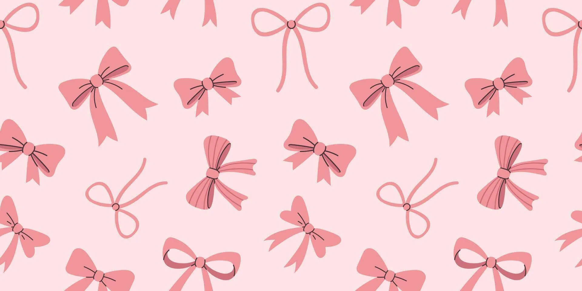 Cute bow background. Pink bow seamless pattern for wallpaper, fabric, and girly designs. Wrapping design