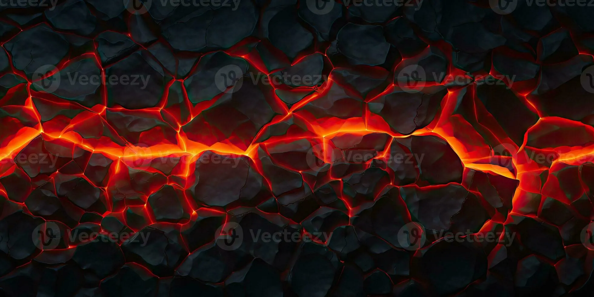 Molten lava texture background. Ground hot lava. Burning coals, crack surface. Abstract nature pattern, glow faded flame. 3D Render Illustration