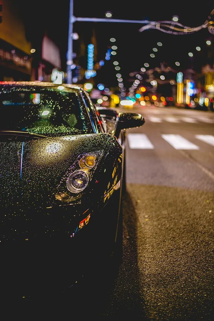 HD wallpaper: car, street, night, road, Lamborghini Aventador J, black cars