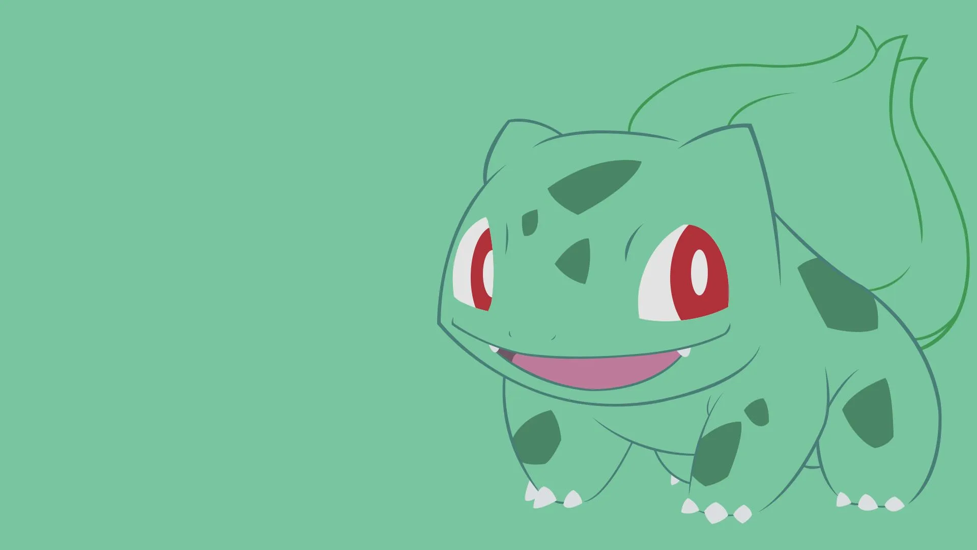 Wallpaper flowers, green, plant, pokemon, pokemon, bulbasaur, onion, bulbasaur for mobile and desktop, section минимализм, resolution 1920x1080