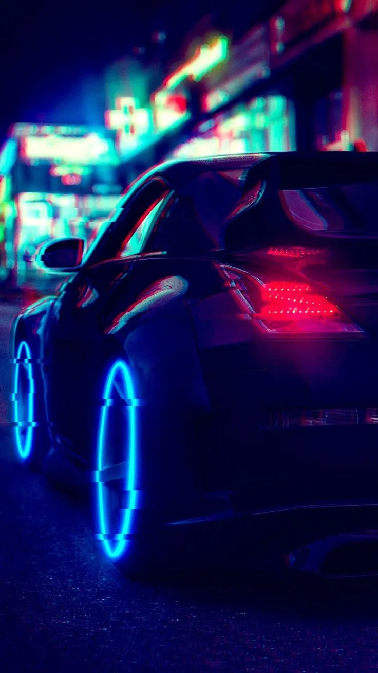 Neon Sports Carz wallpaper iphone, Neon car wallpaper ideas, Modified car with neon lights