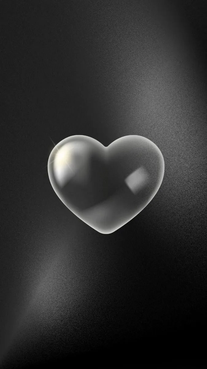 3D Black Heart Phone Wallpaper