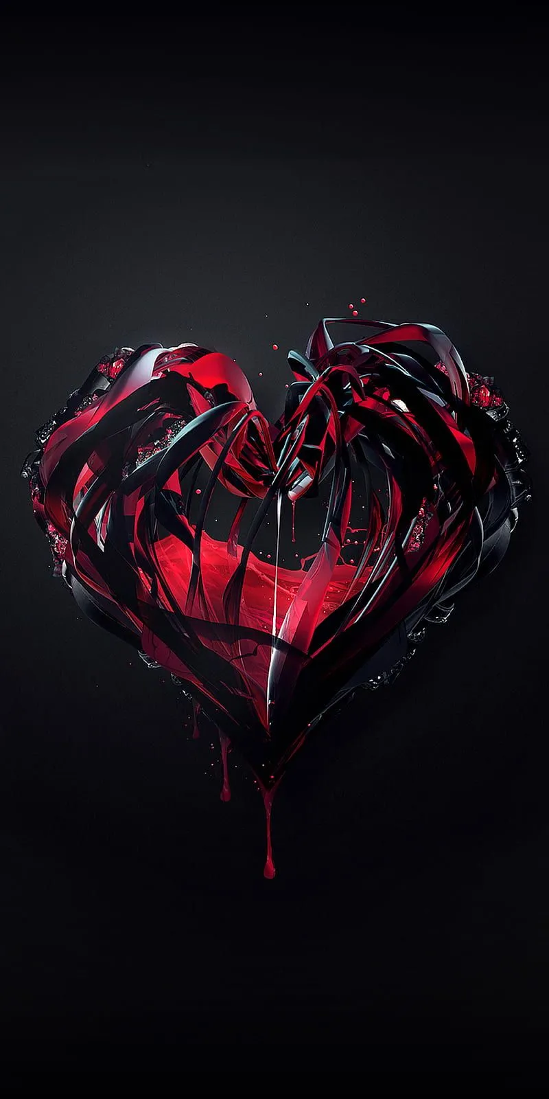 Heart, abstract, black, love, HD phone wallpaper