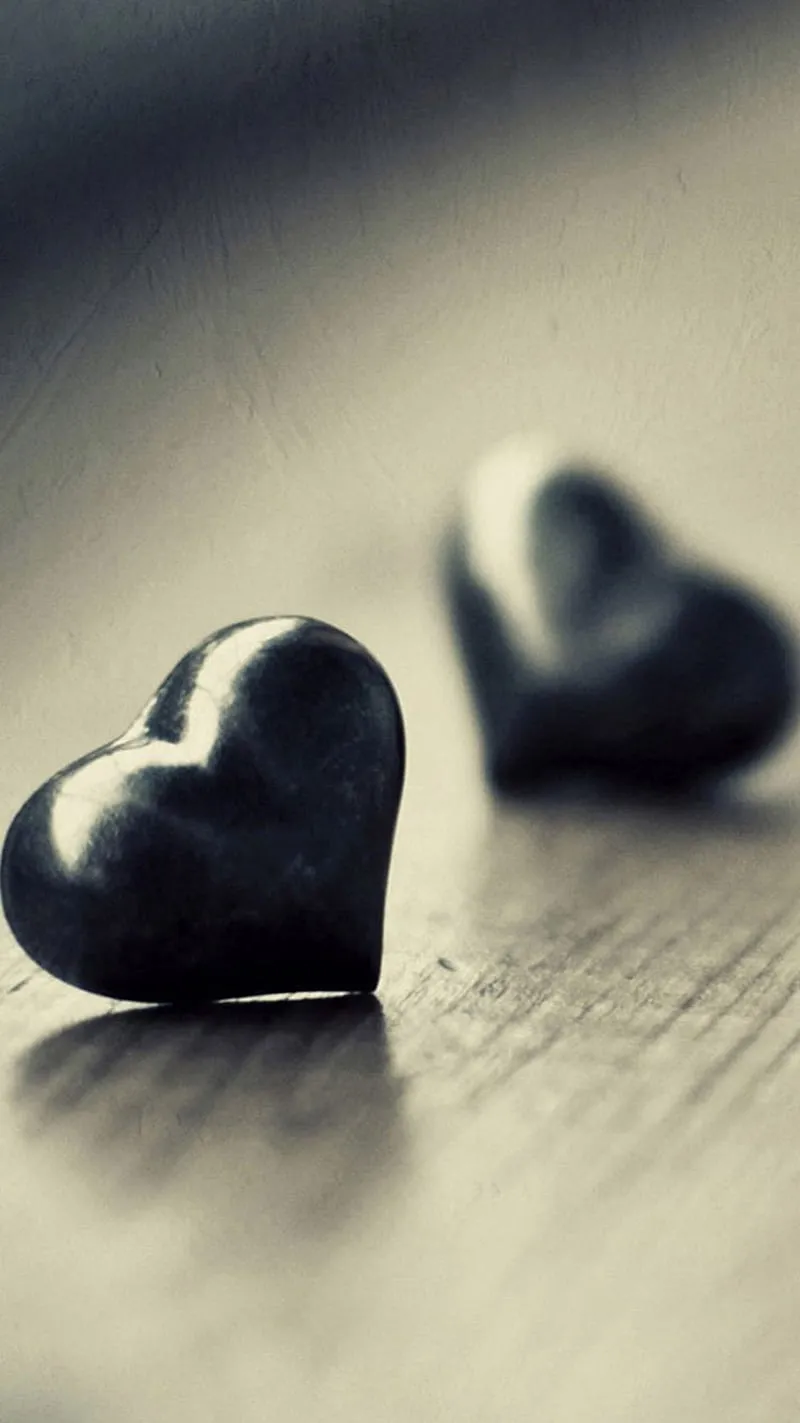 Black hearts, black, corazones, love, HD phone wallpaper