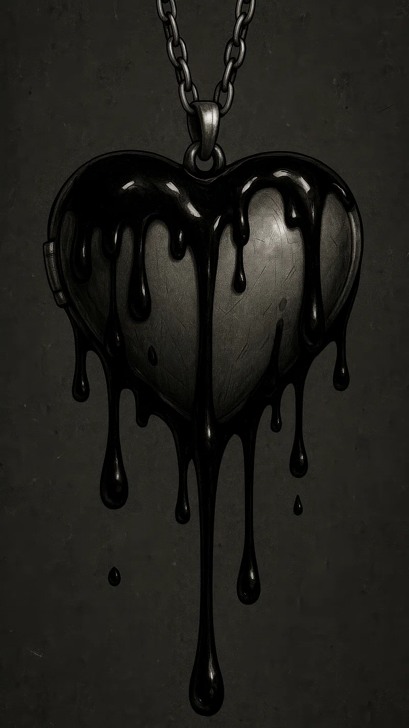 Dripping black heart design. Free Photo Illustration