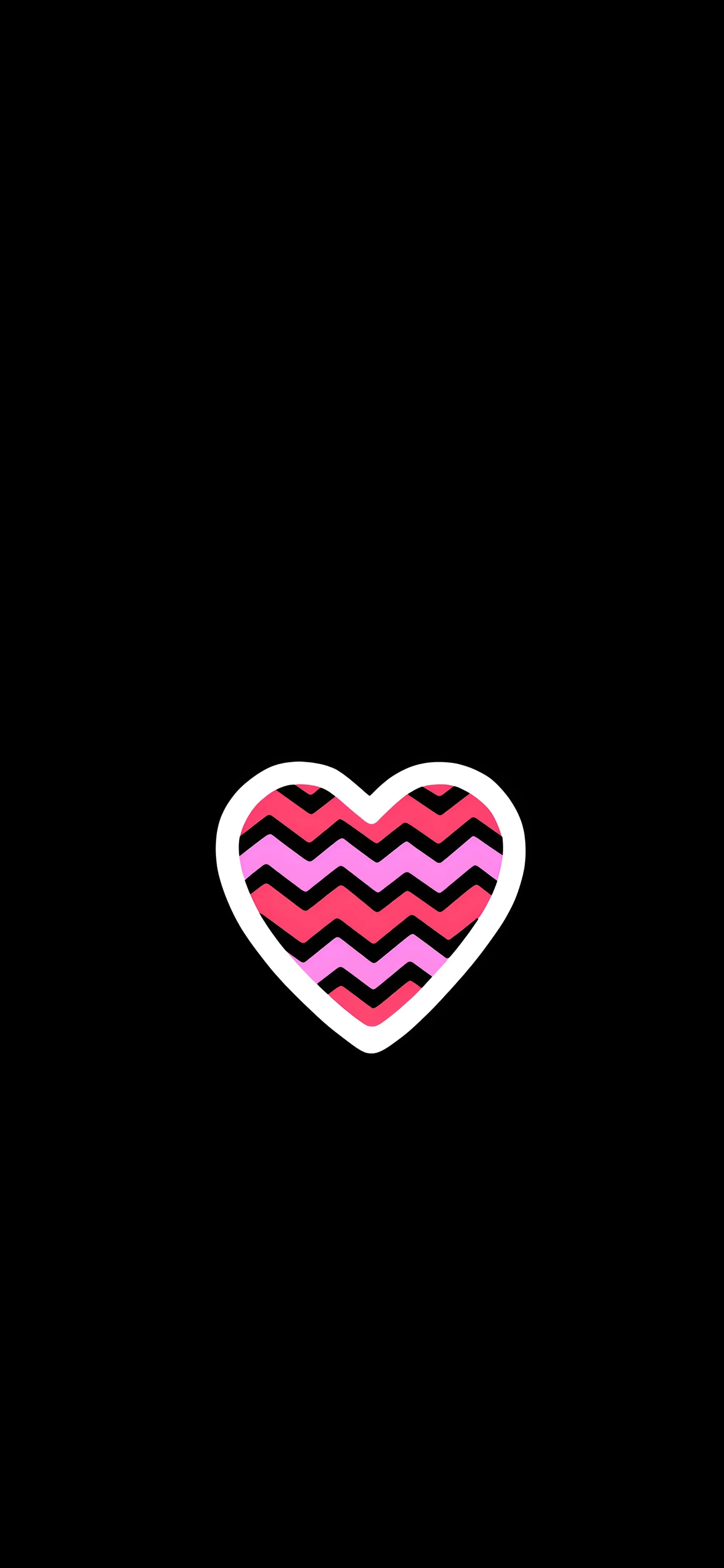 Aesthetic Heart Pink Black Wallpaper HD Wallpaper