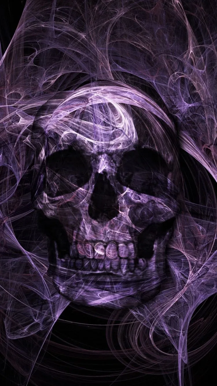 Phone wallpaper: Dark, Skull, Purple 1200655