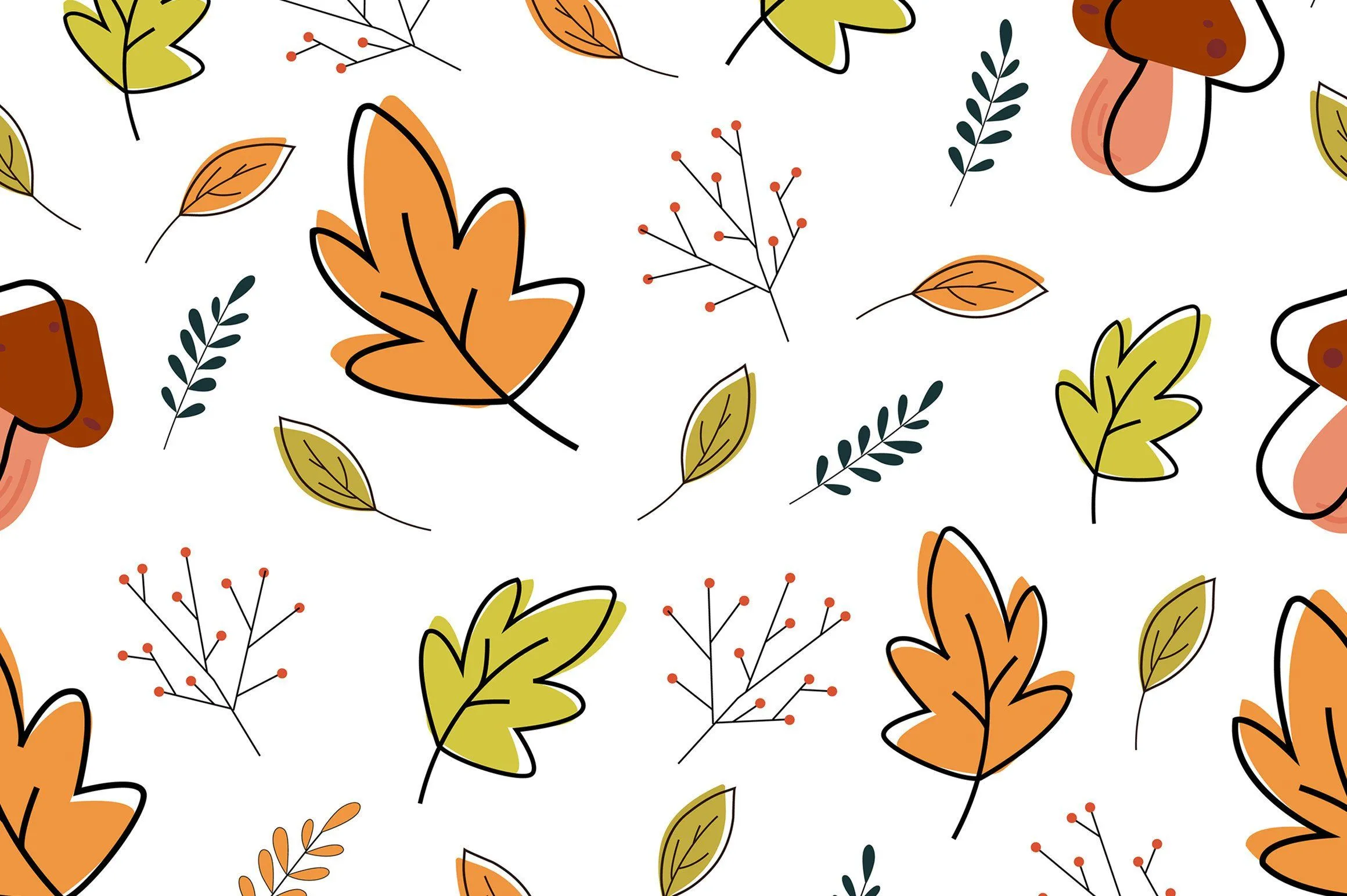 Autumn Leaves Cute Seamless Pattern Graphic by stromgraphix · Creative Fabrica