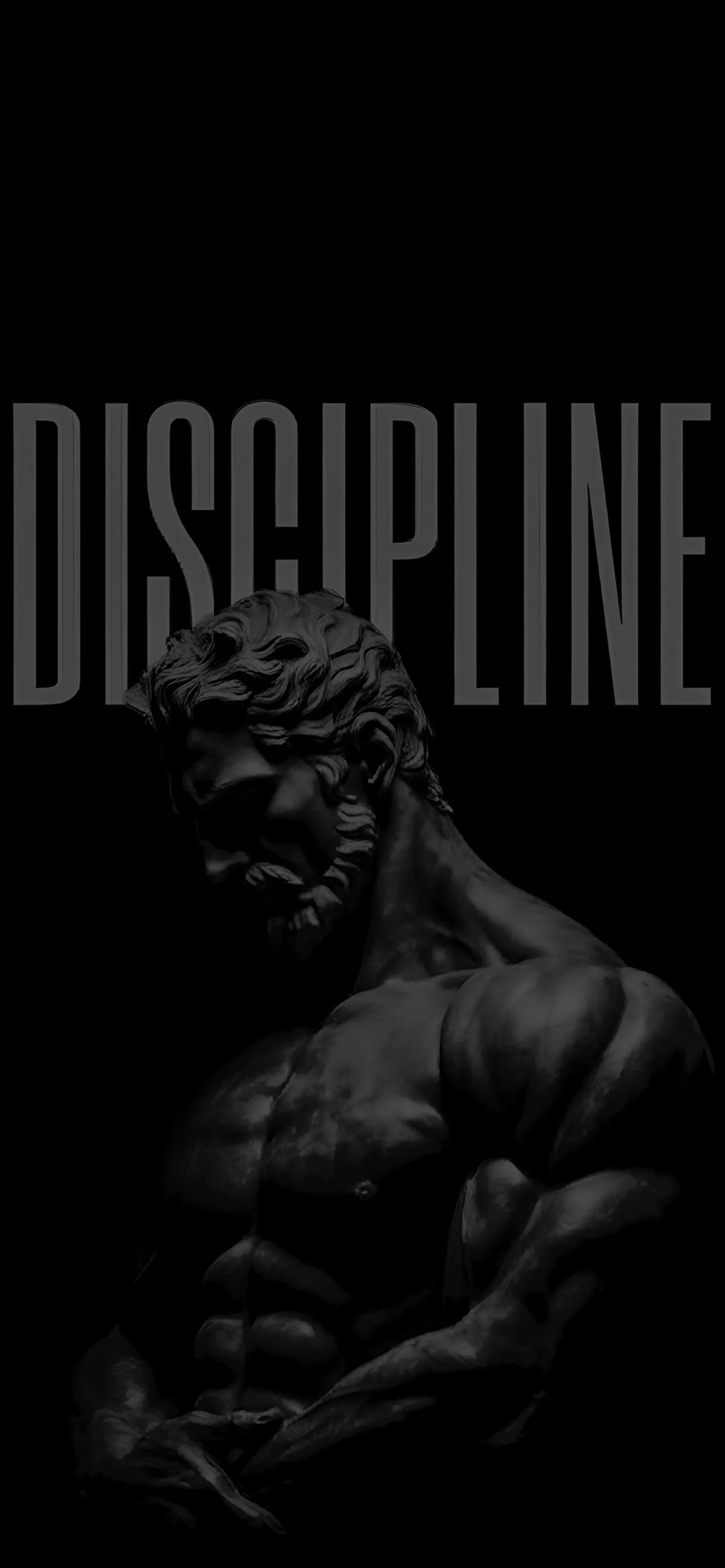 Discipline Stoic Statue Black Minimal Motivation Wallpaper iPhone