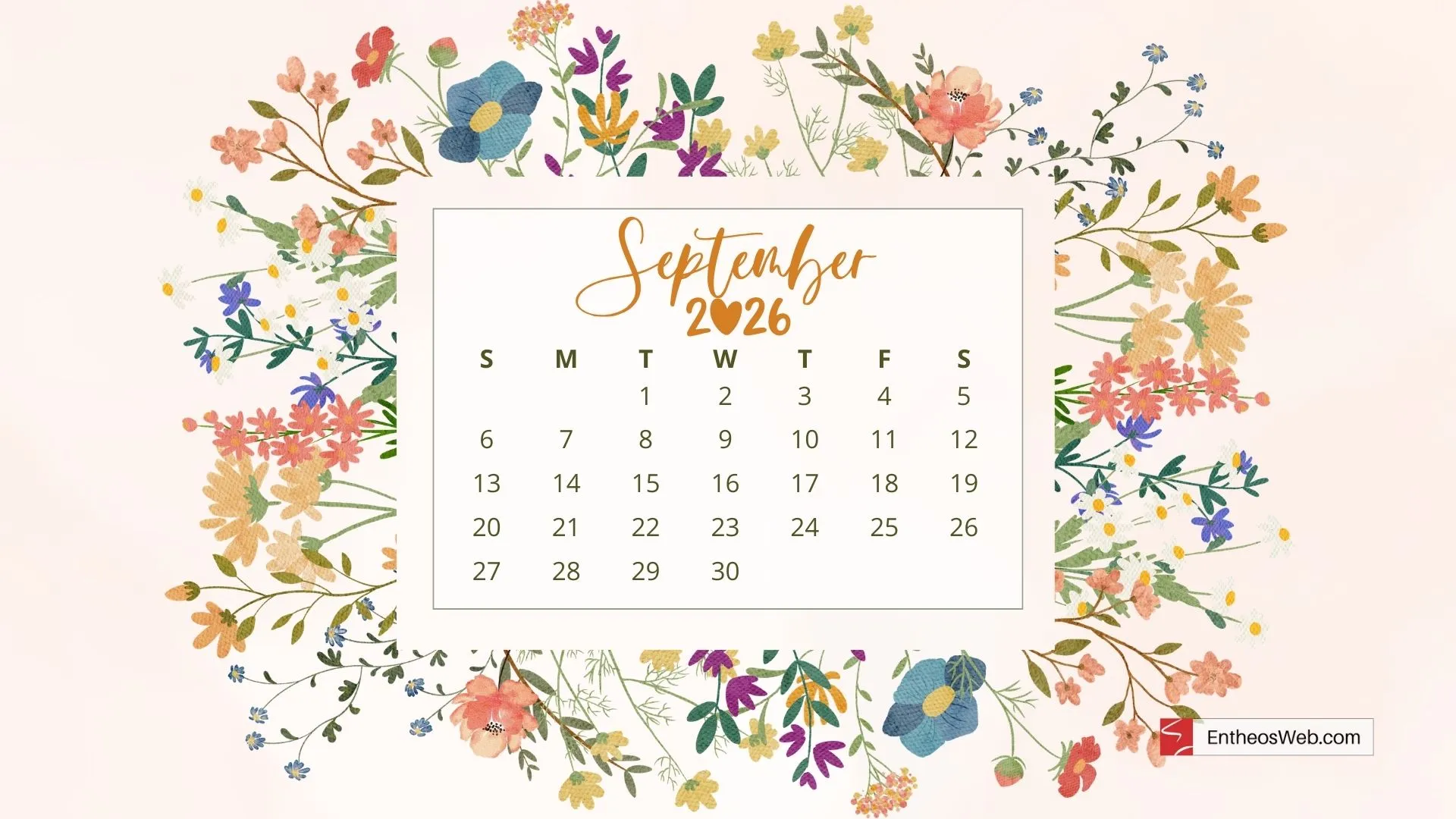September Calendar Desktop Wallpaper Background
