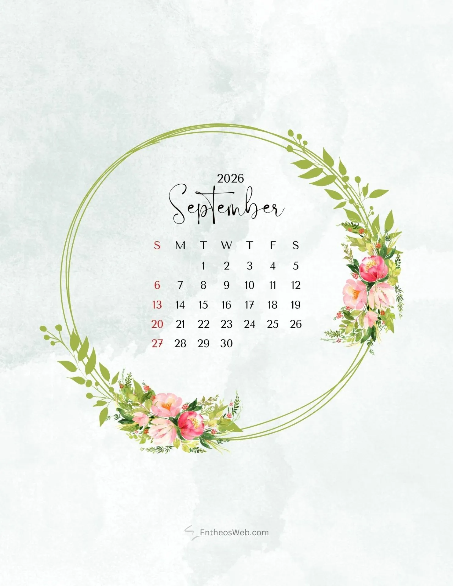 September 2026 Calendar Printables