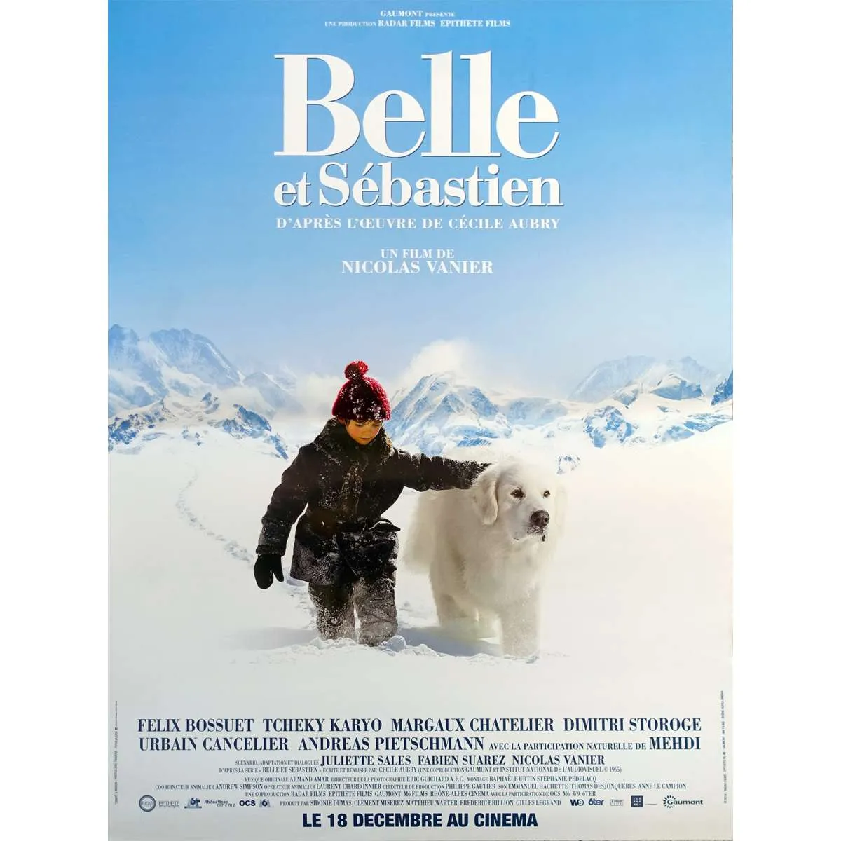 BELLE & SEBASTIAN Original Movie Poster in. Vanier, Félix Bossuet