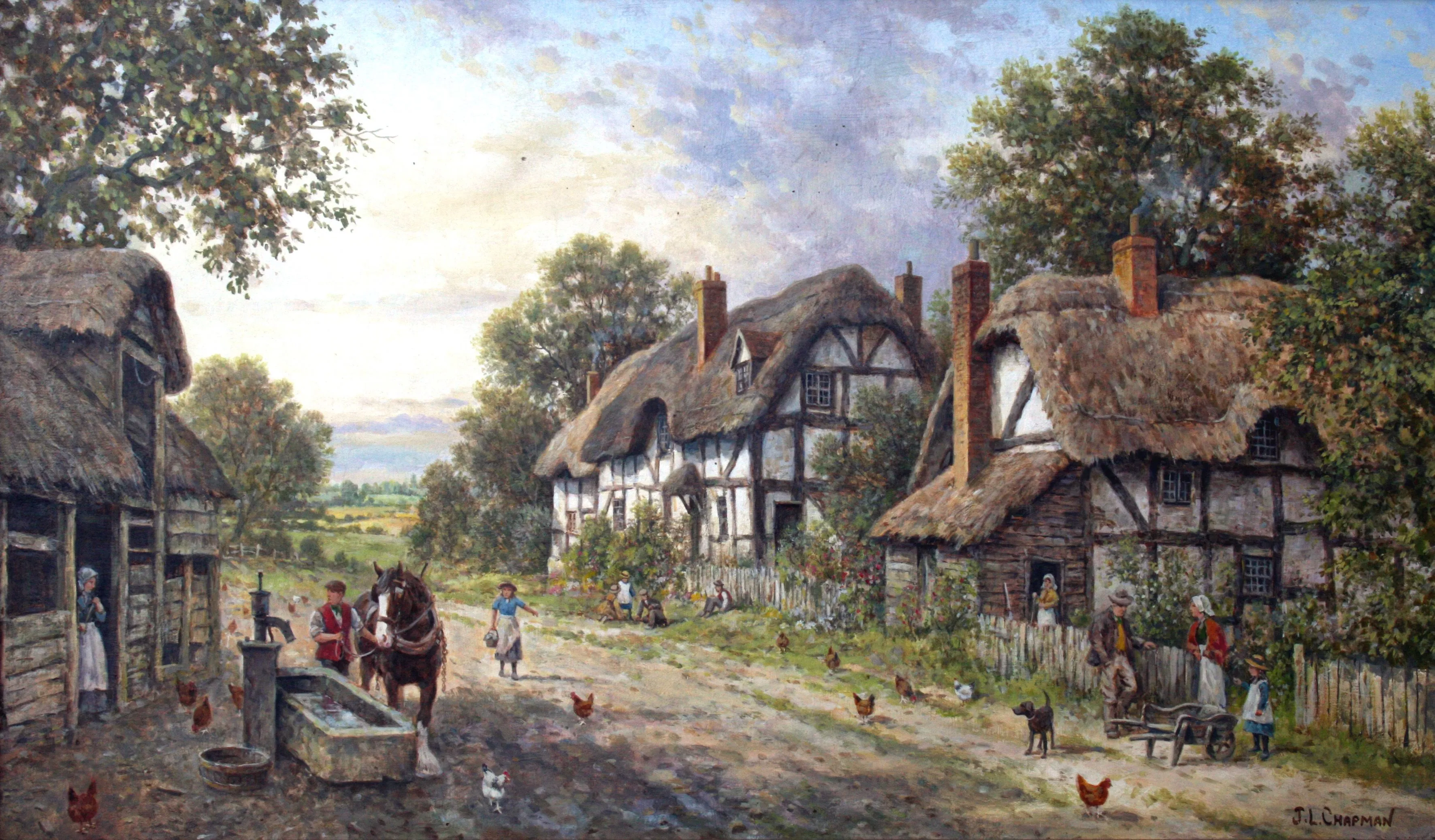 Wallpaper Art, Painting, Home, House, Tree, Background Free Image