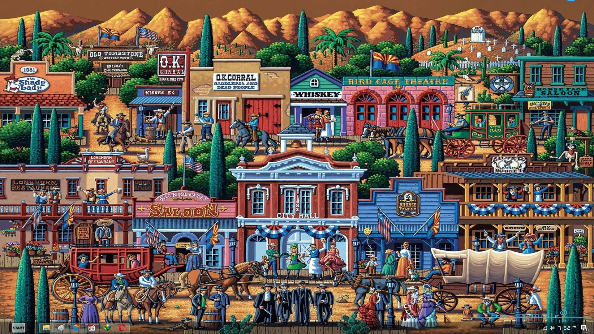 Download Digital Inspired Texas Folk Art Wallpaper